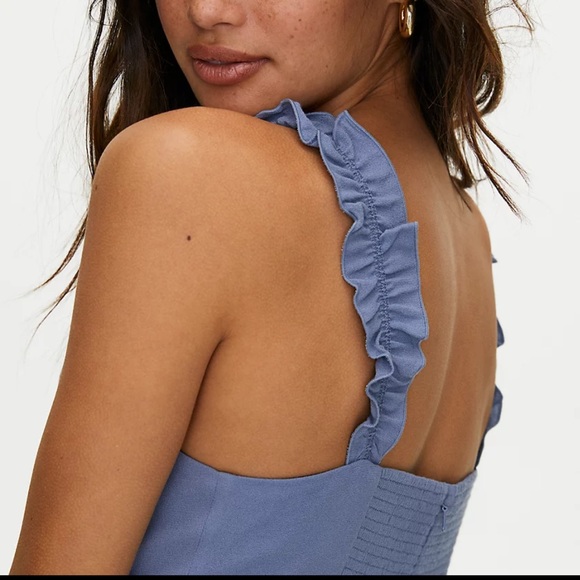 Sunday Best Flirt Ruffle Granite Blue Jumpsuit Size 6 from Aritzia - Picture 2 of 7